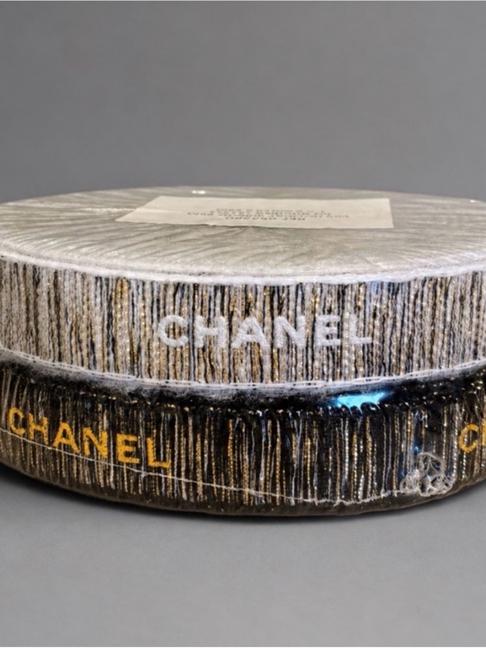 CHANEL 2022 Holiday Black Gold & Silver Logo Ribbon Set 25M Sealed